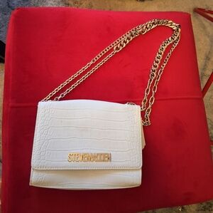 Steve Madden White And Gold Shoulder/Crossbody Bag